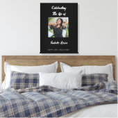 Eenvoudige viering van levensherdenkingsfoto canvas afdruk (Insitu (Slaapkamer))