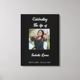 Eenvoudige viering van levensherdenkingsfoto canvas afdruk