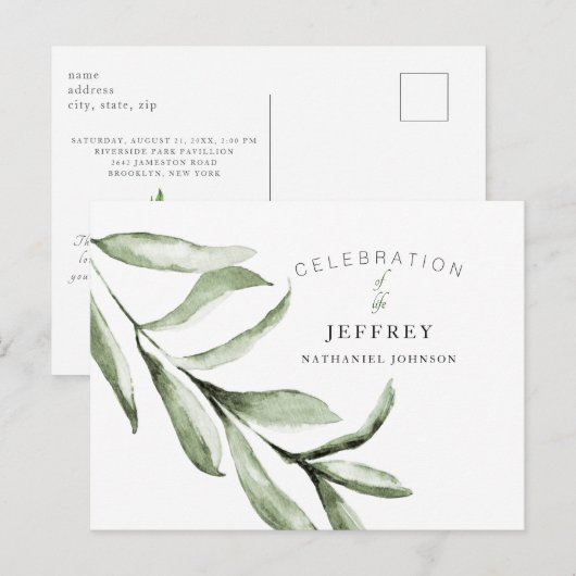 Eenvoudige viering van levensverlies Bijeenkomst L Briefkaart (Voorkant / Achterkant)