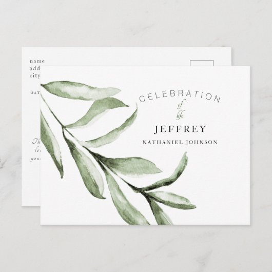 Eenvoudige viering van levensverlies Verzamelblad  Briefkaart (Voorkant / Achterkant)