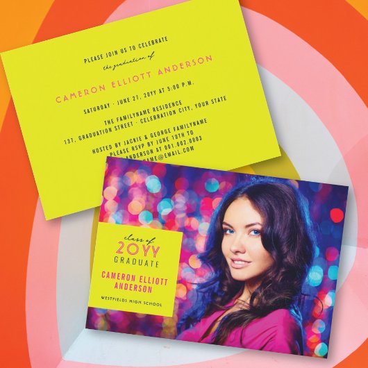 Eenvoudige vierkant minimalistische fotograafparti kaart