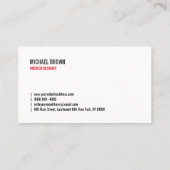 Eenvoudige vierkante rode doos modern visitekaartje (Achterkant)