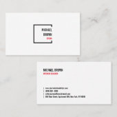 Eenvoudige vierkante rode doos modern visitekaartje (Voorkant / Achterkant)