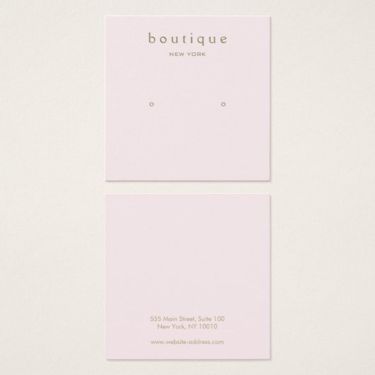 Eenvoudige vierkante roze roze kaart met weergavek (Voorkant /achterkant)