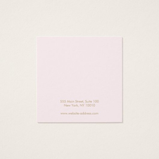 Eenvoudige vierkante roze roze kaart met weergavek (Achterkant)
