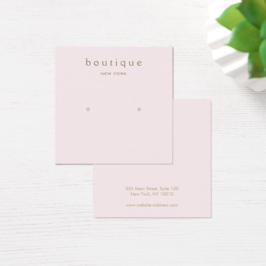 Eenvoudige vierkante roze roze kaart met weergavek (Bureau)