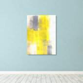 'Eenvoudige vierkantjes' Grijze Abstracte kunst Canvas Afdruk (Insitu (Houten vloer))