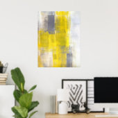 'Eenvoudige vierkantjes' Grijze Abstracte kunst Poster (Thuiskantoor)