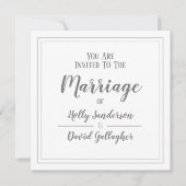 Eenvoudige vierkantsgrijs- en witfeestdag kaart (Voorkant)