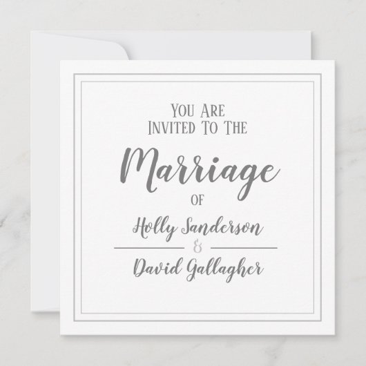 Eenvoudige vierkantsgrijs- en witfeestdag kaart (Voorkant)