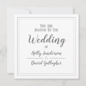 Eenvoudige vierkantsgrijs- en witfeestdag kaart (Voorkant)