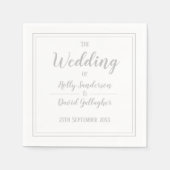 Eenvoudige vierkantsgrijs- en witfeestdag servet (Voorkant)