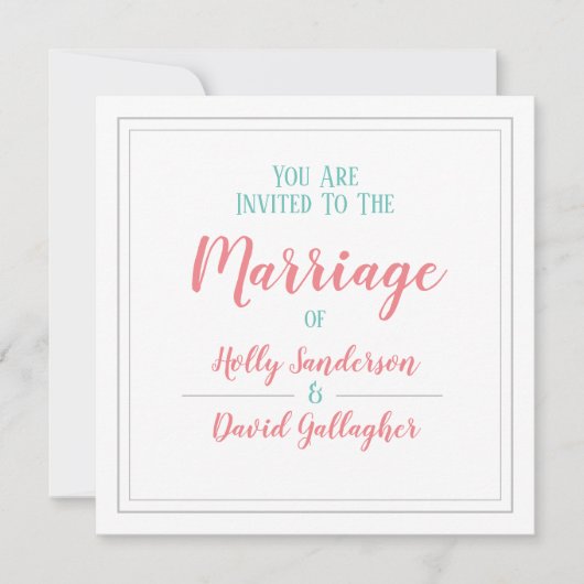 Eenvoudige vierkantspaalkleurendag kaart (Voorkant)