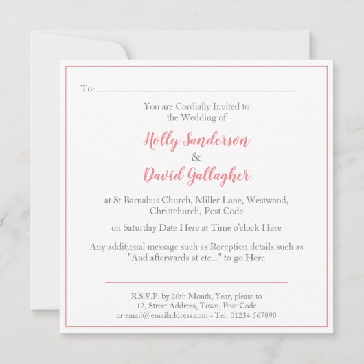 Eenvoudige vierkantspaalkleurendag kaart (Achterkant)