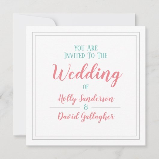 Eenvoudige vierkantspaalkleurendag kaart (Voorkant)