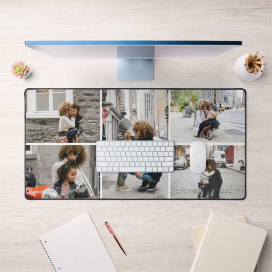 Eenvoudige vijf fotocollage op maat bureaumat (Kantoor 1)