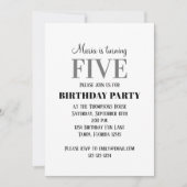 Eenvoudige vijfde verjaardag partij Sjabloon Kaart (Voorkant)