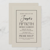 Eenvoudige vijftigste verjaardag van Elegant Gentl Kaart (Voorkant / Achterkant)