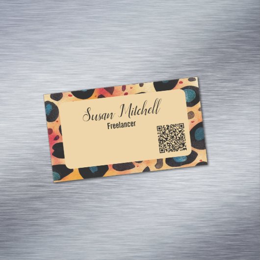 Eenvoudige vingerafdruk legant moderne QR-code Magnetisch Visitekaartje (Voorbeeld)