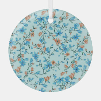 Eenvoudige Vintage: bloemenweefselpatroon Glas Ornament