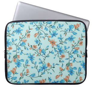 Eenvoudige Vintage: bloemenweefselpatroon Laptop Sleeve