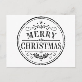 eenvoudige vintage kerst ansichtkaart feestdagenkaart