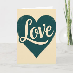 Eenvoudige Vintage Liefdeshartkaart Kaart
