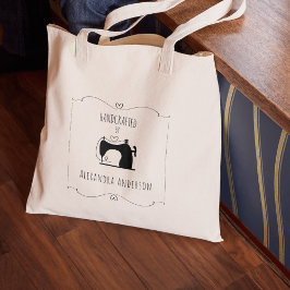 Eenvoudige Vintage Naaimachine Handgemaakte Ambach Tote Bag