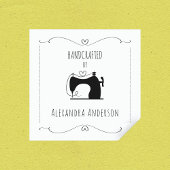 Eenvoudige Vintage naaimachine handwerk Vierkante Sticker