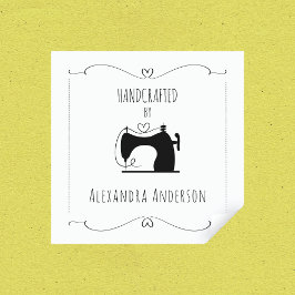 Eenvoudige Vintage naaimachine handwerk Vierkante Sticker