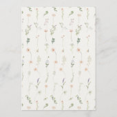Eenvoudige Vintage Rustieke Wilde Bloem Bruiloftsm Menu (Achterkant)