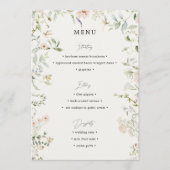 Eenvoudige Vintage Rustieke Wilde Bloem Bruiloftsm Menu (Voorkant)