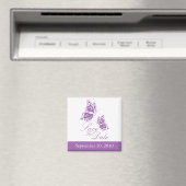Eenvoudige Violet vlinder Save The Date Bruiloft Magneet (Insitu (Vaatwasser))