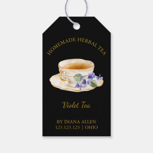 Eenvoudige Violette Thee Hang Tag Cadeaulabel (Voorkant)