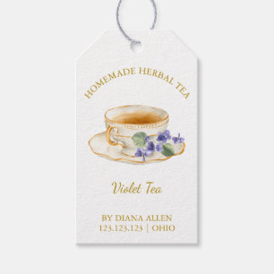 Eenvoudige Violette Thee Hang Tag Cadeaulabel