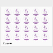 Eenvoudige violette vlinder bruiloft aankondiging ronde sticker (Vel)