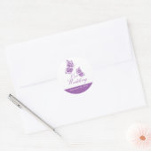 Eenvoudige violette vlinder bruiloft aankondiging ronde sticker (Envelop)