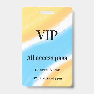 eenvoudige vip all access pas concert naam gelegen badge