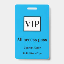 eenvoudige vip all access pas concert naam gelegen