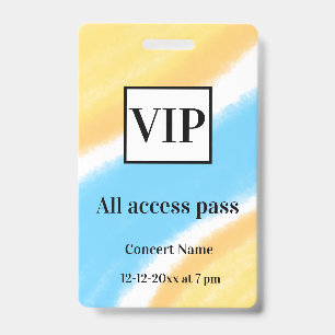 eenvoudige vip all access pas concert naam gelegen badge