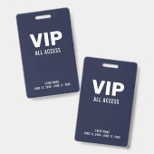 Eenvoudige VIP All Access Pass evenement ID Badge (Voor- en achterkant)