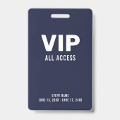 Eenvoudige VIP All Access Pass evenement ID Badge (Achterkant)