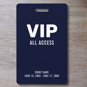Eenvoudige VIP All Access Pass evenement ID Badge