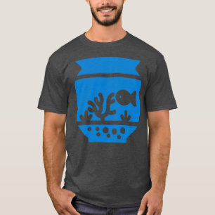 Eenvoudige visenkom blauw t-shirt