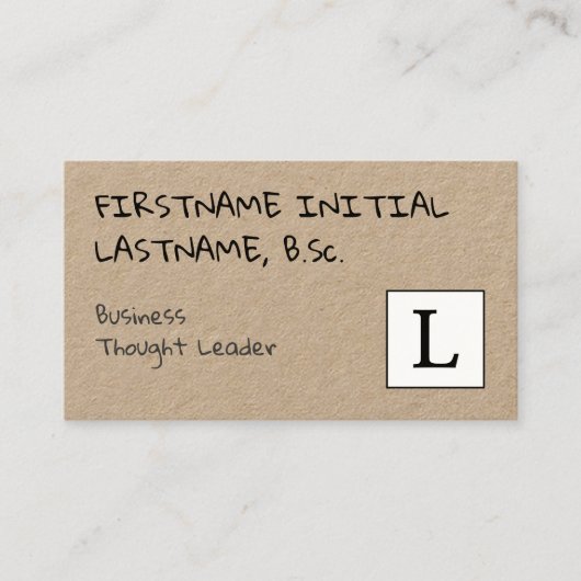 Eenvoudige visitekaartje voor leader-profiel (Voorkant)