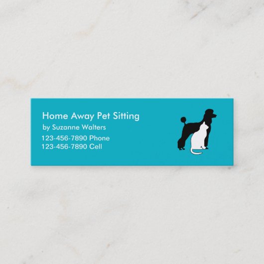 Eenvoudige Visitekaartjes Pet Sitter (Voorkant)
