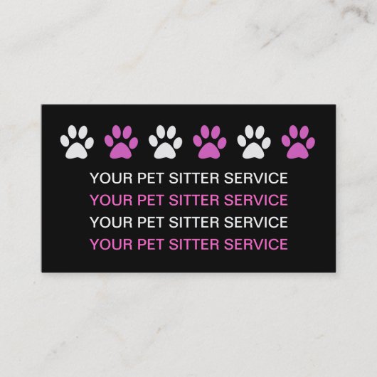 Eenvoudige Visitekaartjes Pet Sitter (Voorkant)