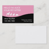 Eenvoudige Visitekaartjes Pet Sitter (Voorkant / Achterkant)