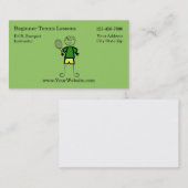 Eenvoudige Visitekaartjes Tennis Instructor (Voorkant / Achterkant)