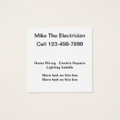 Eenvoudige Visitekaartjes van de Sjabloon van de E (Achterkant)